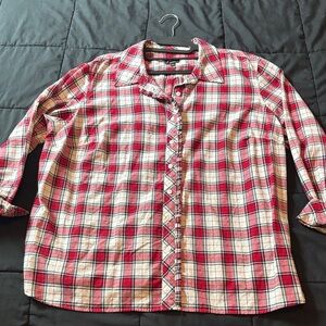 Talbots Woman 3xP Red Plaid Shirt